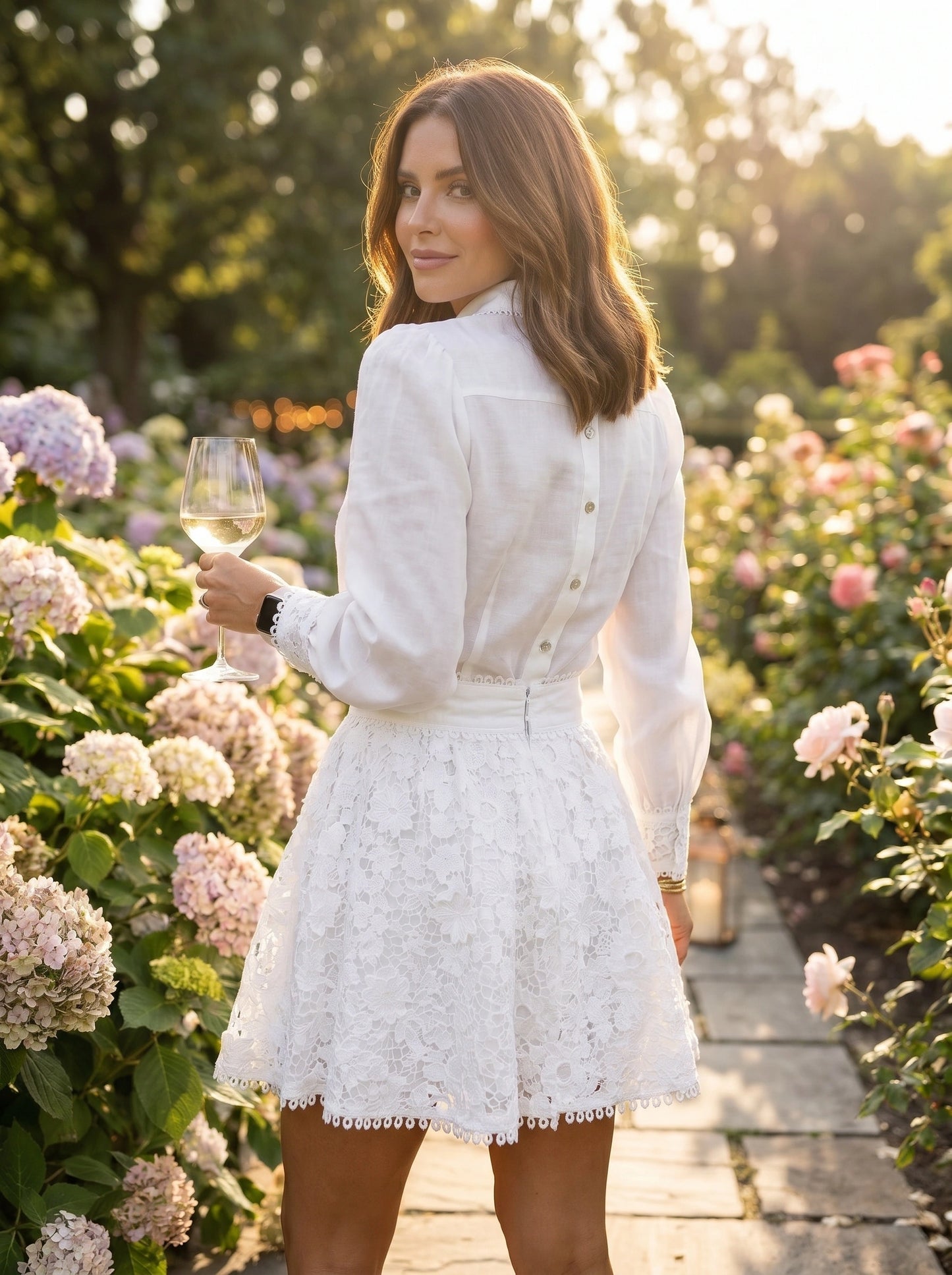 Close up view of the Womens Spring Two Piece Outfit showing intricate stitching and soft fabric texture in a vibrant floral pattern.