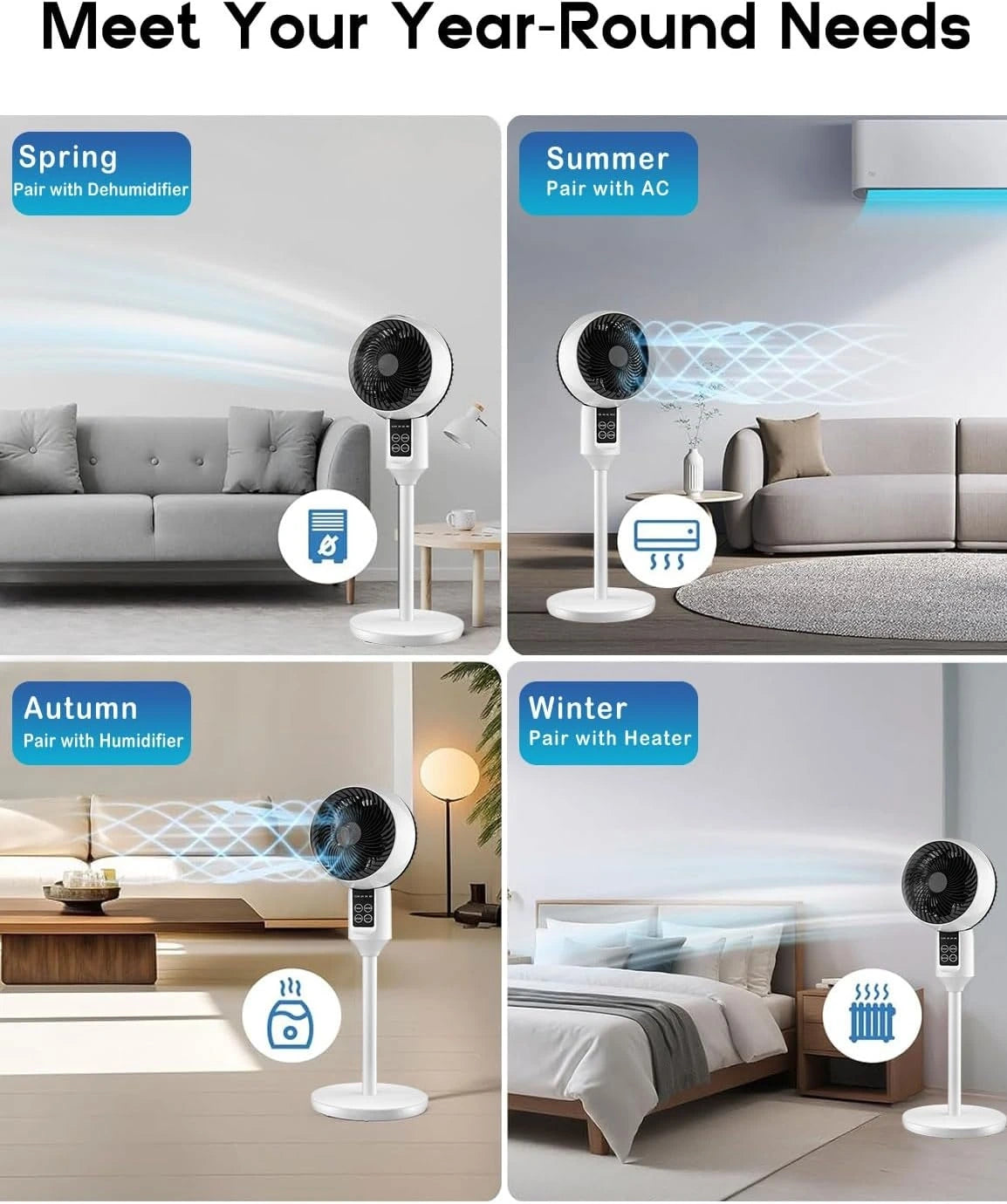 Leiser Oszillierender Standventilator Mit Fernbedienung Aeroflow