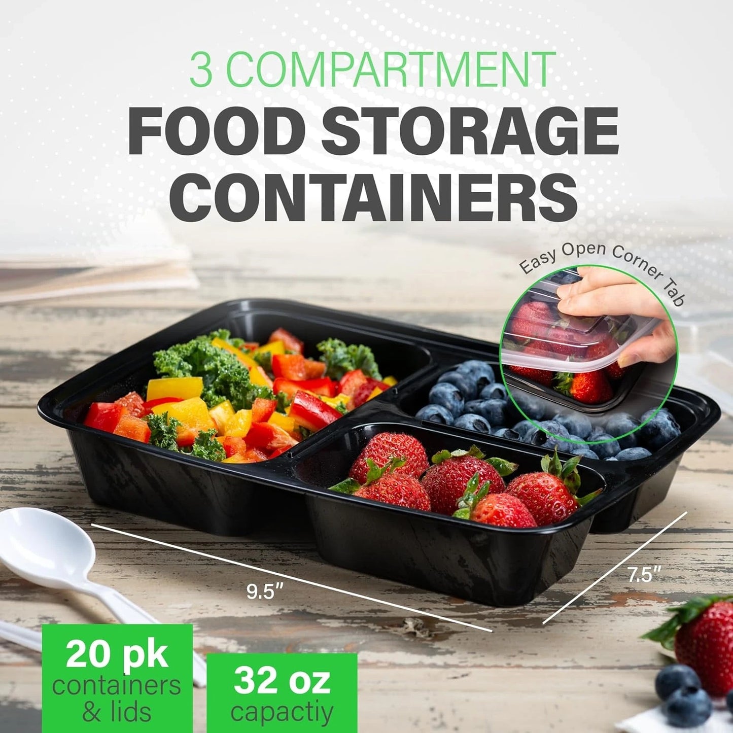 View of a practical bento meal prep container, featuring a durable design with multiple compartments and a vibrant color scheme