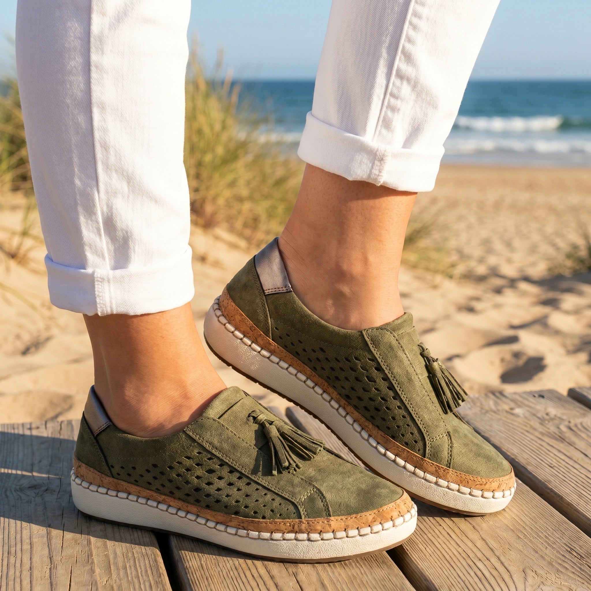Amelia Womens Sleek Breathable Slip Ons