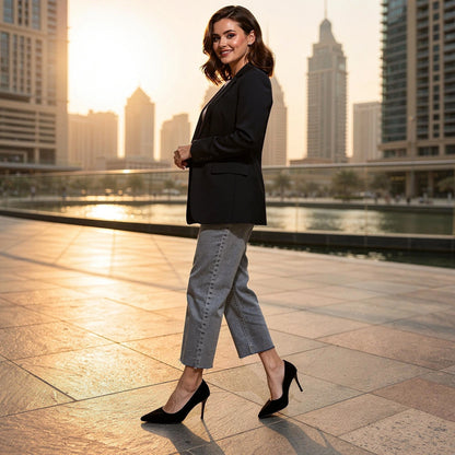 Elegant pointed mid heel sandals in soft beige leather, featuring a sleek silhouette and delicate ankle strap, view