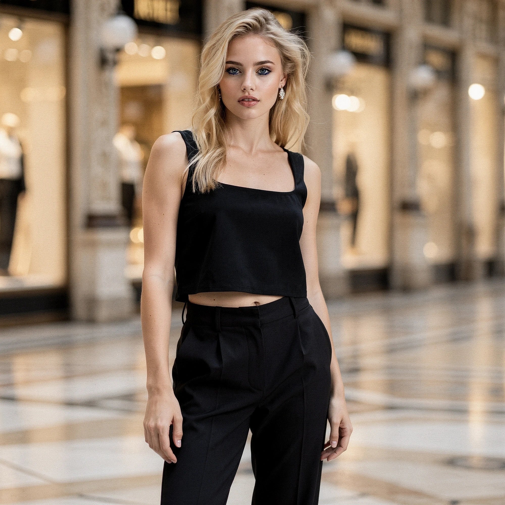 Lightweight white crop top with a sleek fit, featuring a scoop neckline and subtle ribbed texture, view