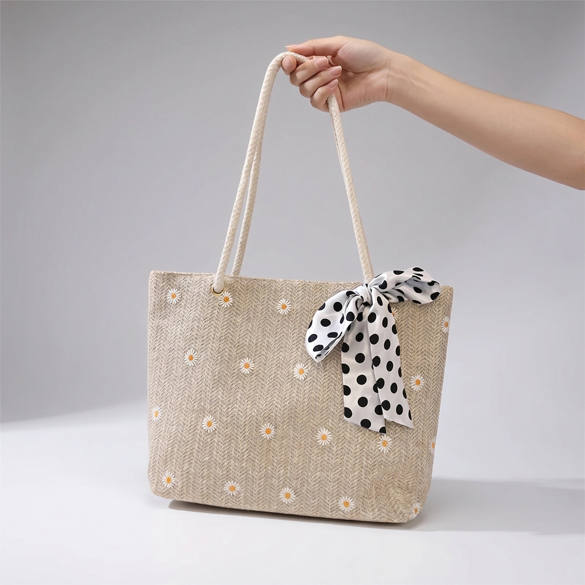 WovenWhimsy Vibrant Floral Straw Shoulder Bag Beach