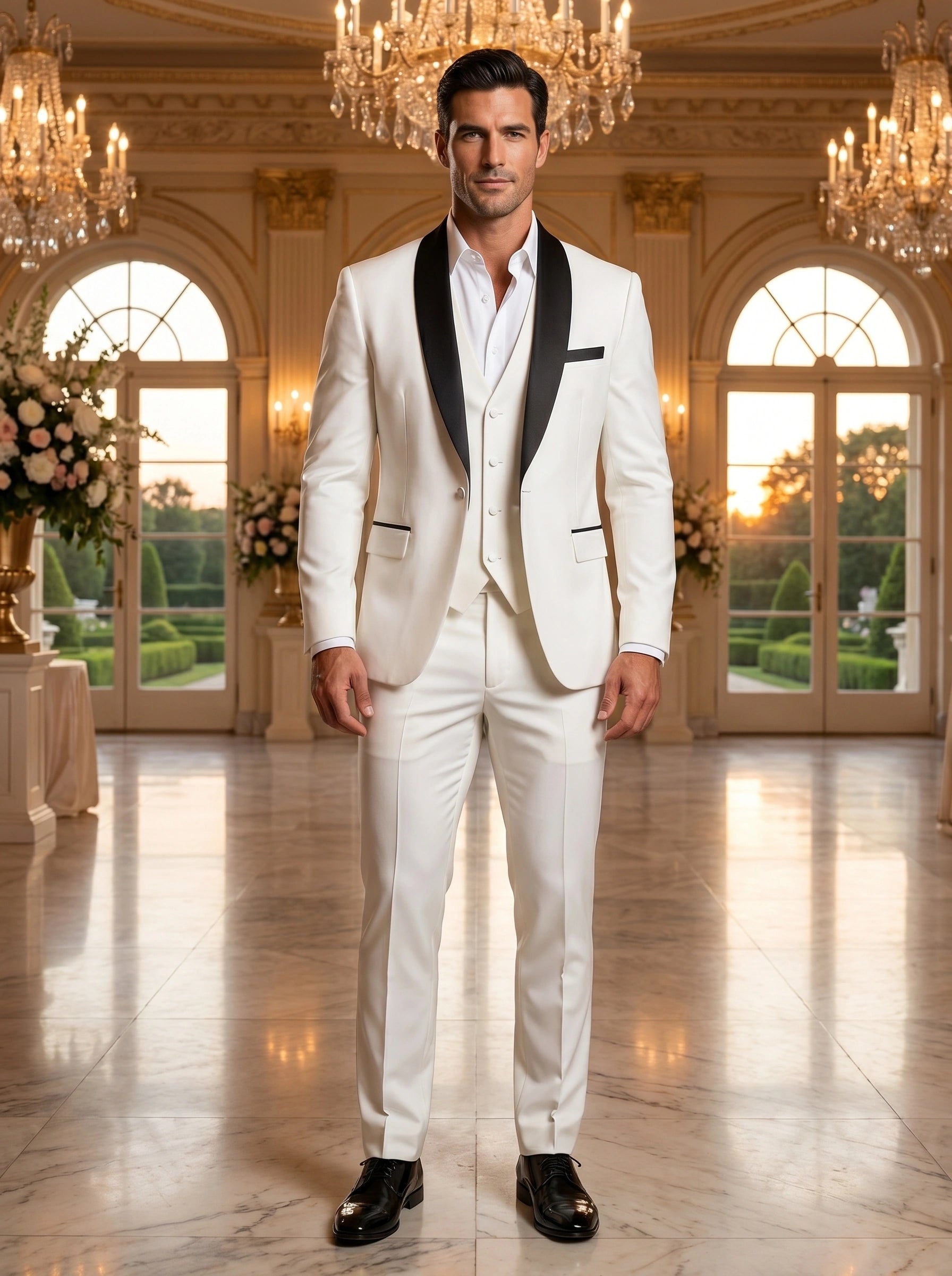 Liam Mens Elegant Tailored Wedding Suit
