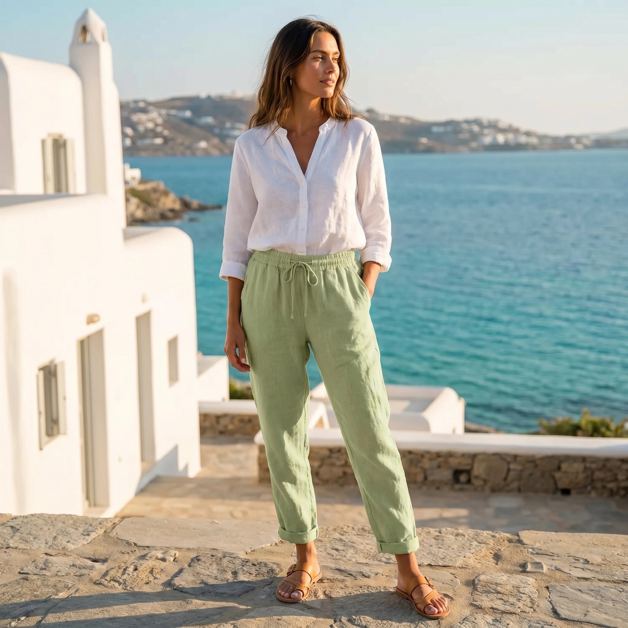 Mia Womens Effortless Chic Summer Trousers