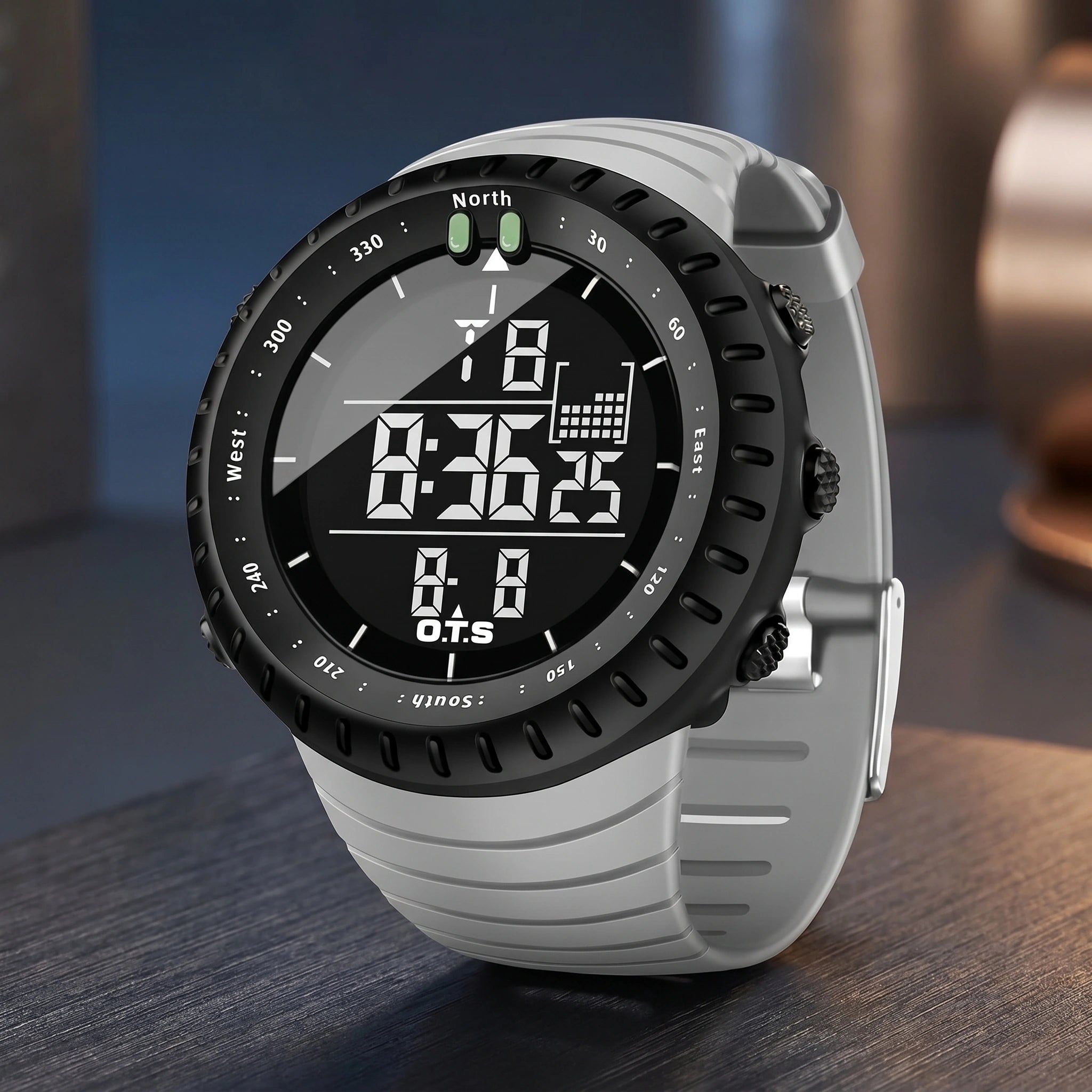 Close up view showing the durable fabric and precise stitching of the Mens Robust Digital Waterproof Watch, showing its quality and design features.