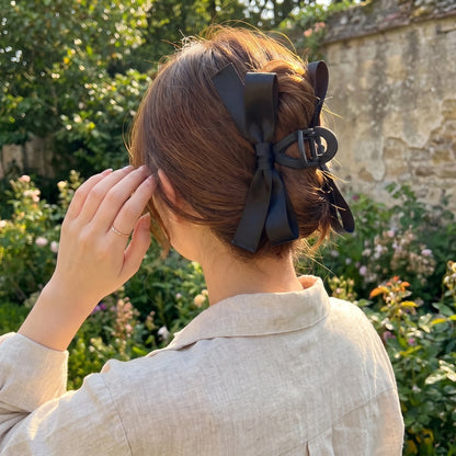 Close up view of the Womens Hair Clips showing intricate stitching and a sleek design, perfect for adding sophistication to any hairstyle.