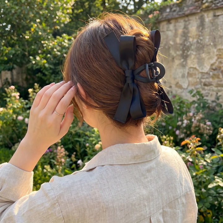 Close up view of the Womens Hair Clips showing intricate stitching and a sleek design, perfect for adding sophistication to any hairstyle.