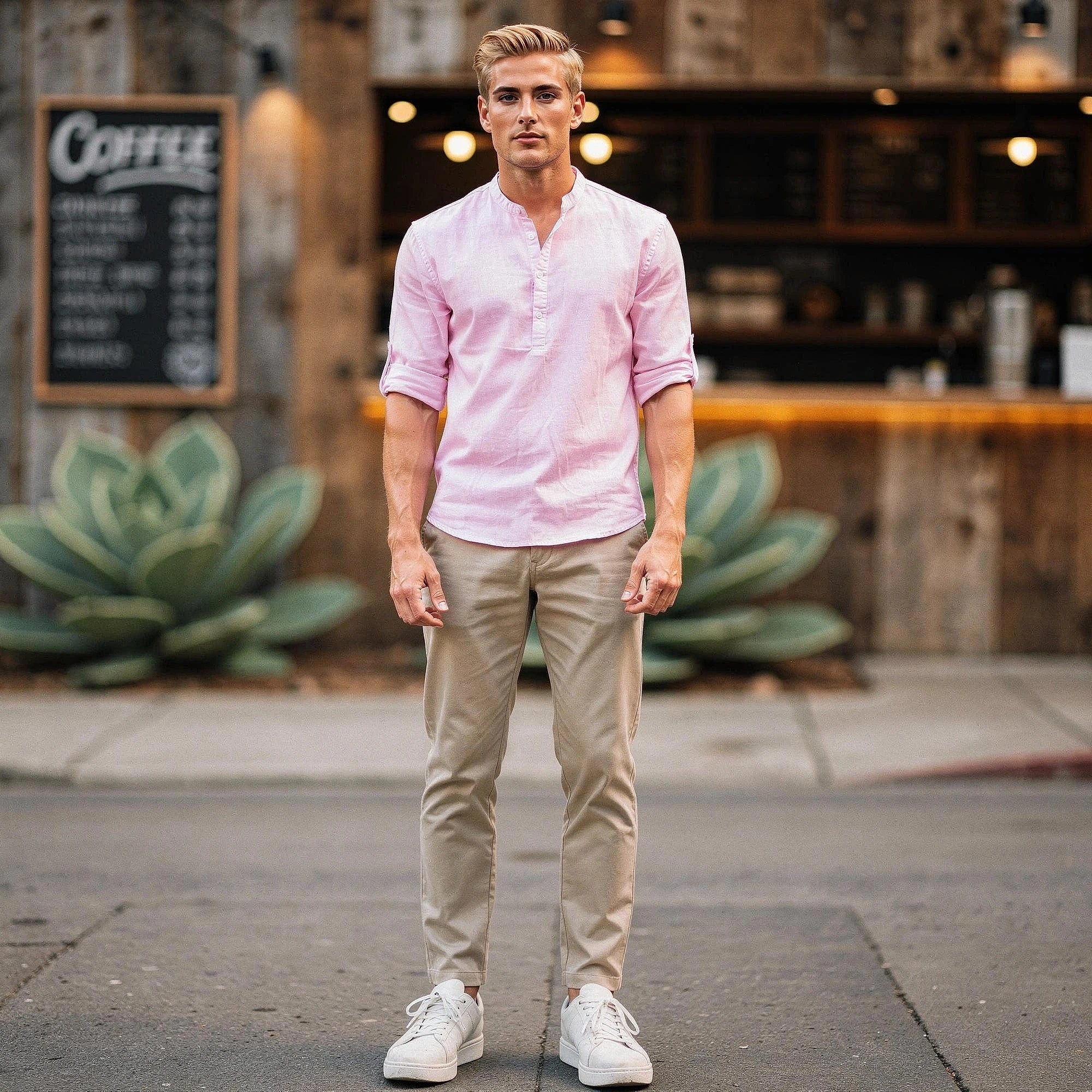 Relaxed fit autumn shirt in deep burgundy, featuring a soft cotton blend material and button down collar, view