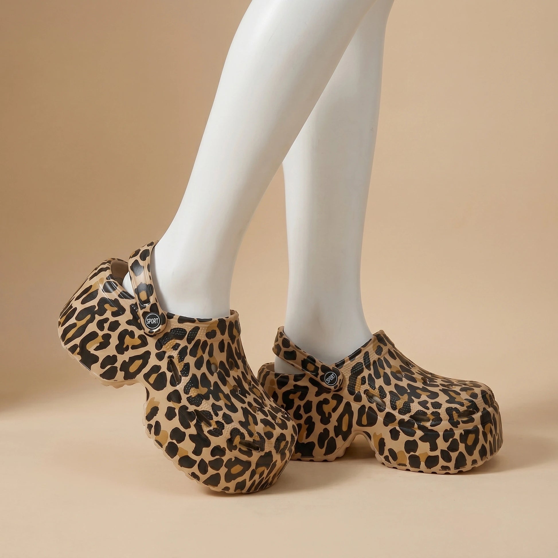 Close up of the Womens Summer Clogs showing the vibrant fabric, intricate stitching, and unique design elements for elevated summer footwear.