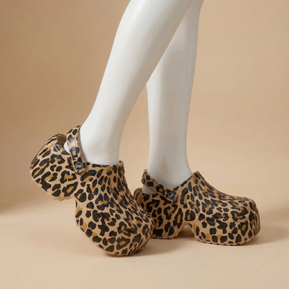 Close up of the Womens Summer Clogs showing the vibrant fabric, intricate stitching, and unique design elements for elevated summer footwear.