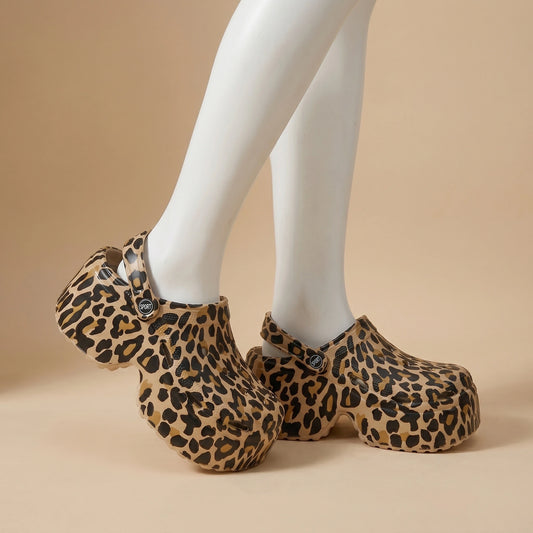 Close up of the Womens Summer Clogs showing the vibrant fabric, intricate stitching, and unique design elements for elevated summer footwear.