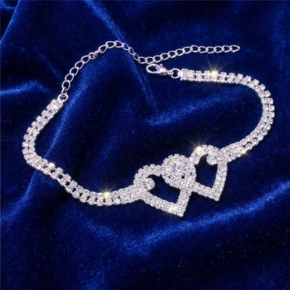 A back view of the Womens Sparkling Anklet showcases its intricate design and shimmering details, perfect for both casual and formal occasions.