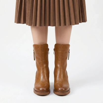 Close up view of the Womens Streamlined Ankle Boots showing premium fabric, intricate stitching, and a sleek silhouette against a neutral background.