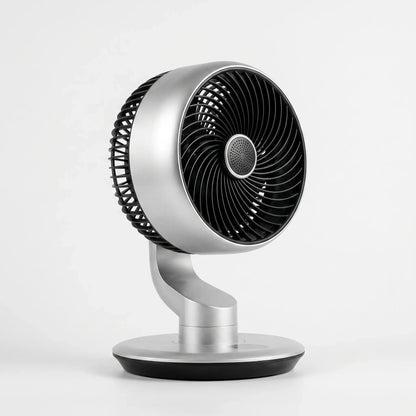 Of the fan's adjustable airflow control dial, showcasing its sleek design and easy to use functionality