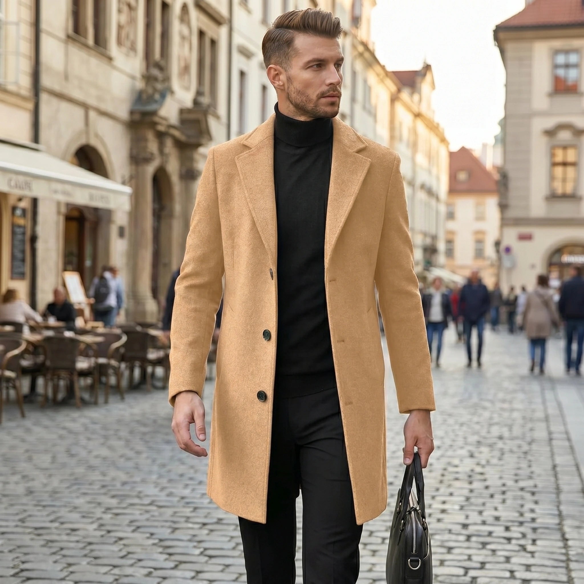 William Mens Stylish Tailored Autumn Trench Coat