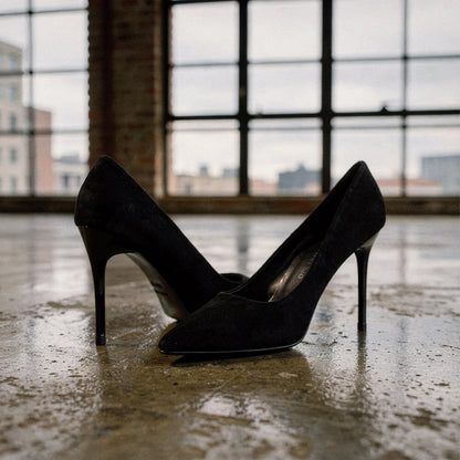 Elegant pointed mid heel sandals in soft beige leather, featuring delicate ankle straps and a sleek silhouette, view