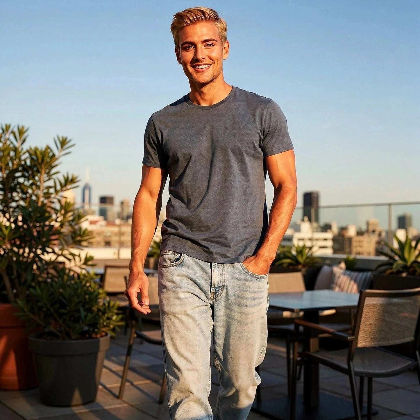 Liam Relaxed Wide Leg Denim Pants