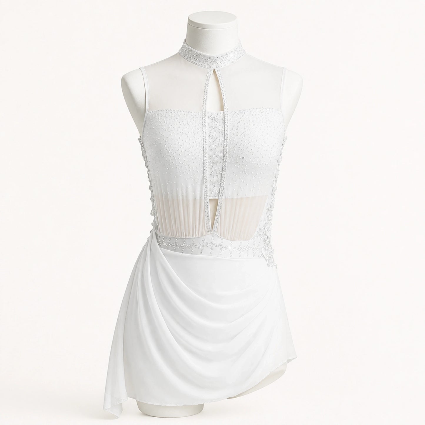ballet leotard — Ivory Strappy Skirt women's dance costume front view — view 5