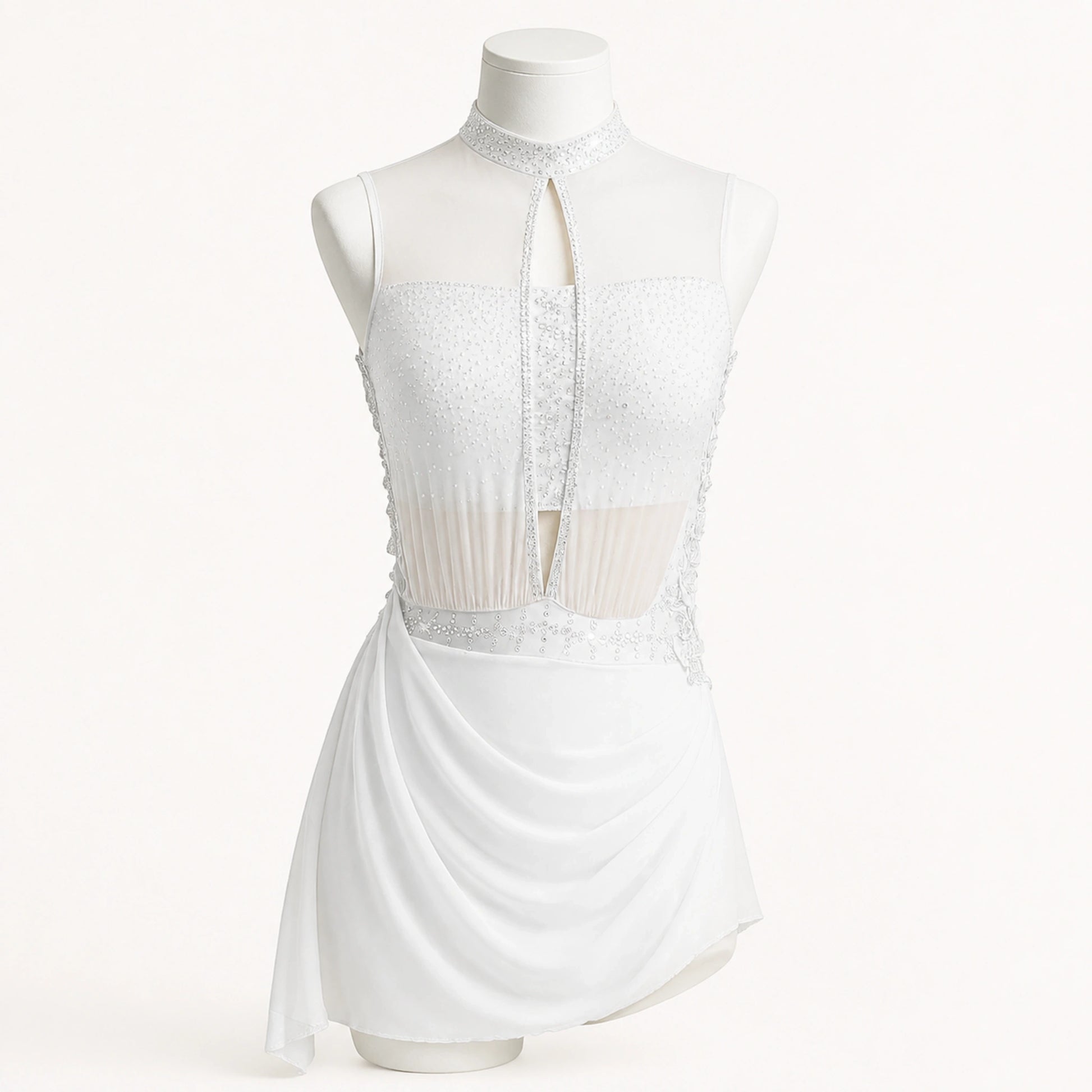 ballet leotard — Ivory Strappy Skirt women's dance costume front view — view 5