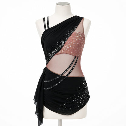 ballet leotard — Dusty Pink Cutout women's dance costume front view — view 8