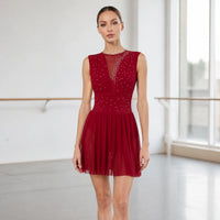 Burgundy Mesh Open-back