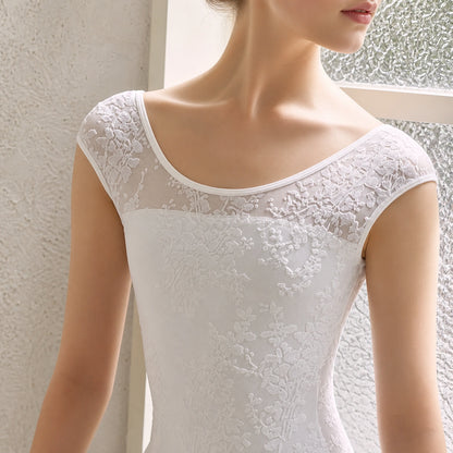 ballet leotard — White floral lace construction detail — view 7