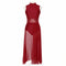 Burgundy Fringe Dress