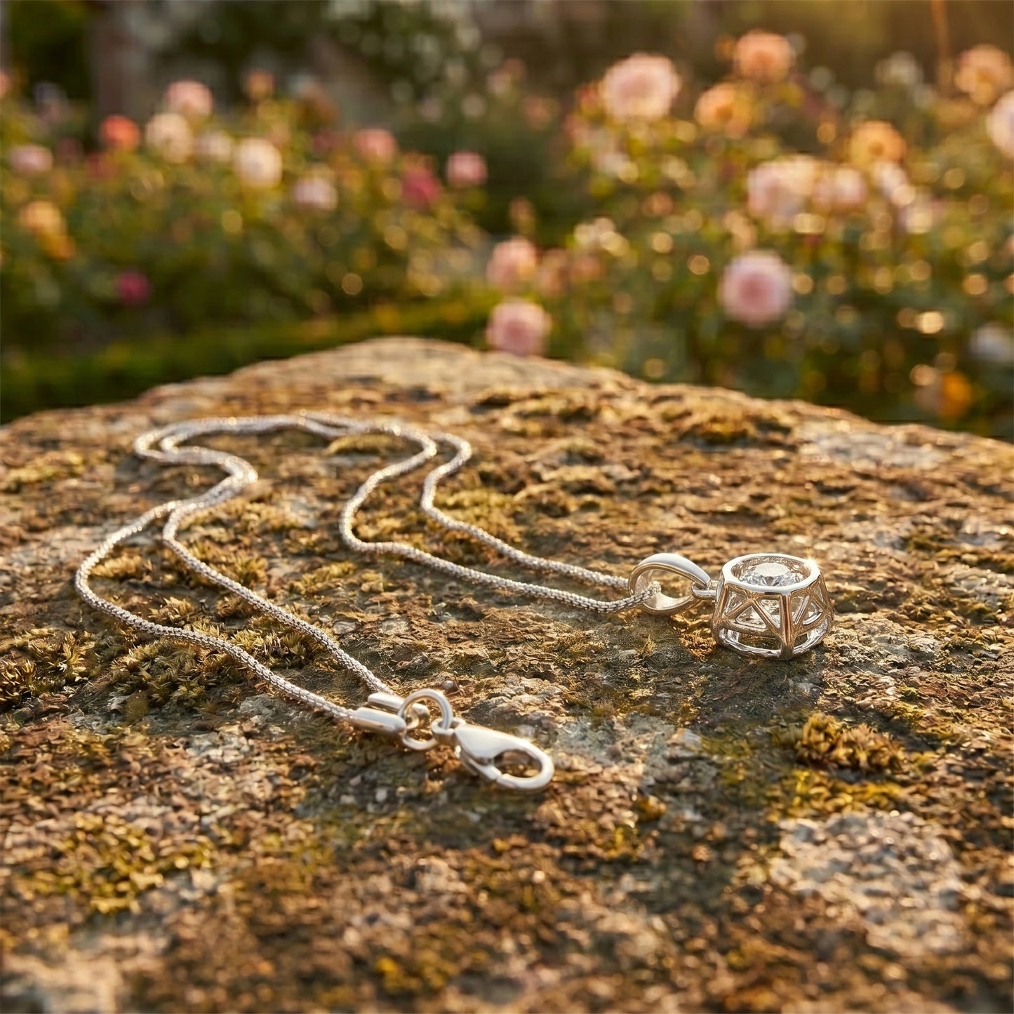 Close up view of the Womens Dazzling Necklace showing intricate detailing and shimmering accents, set against a soft neutral background.