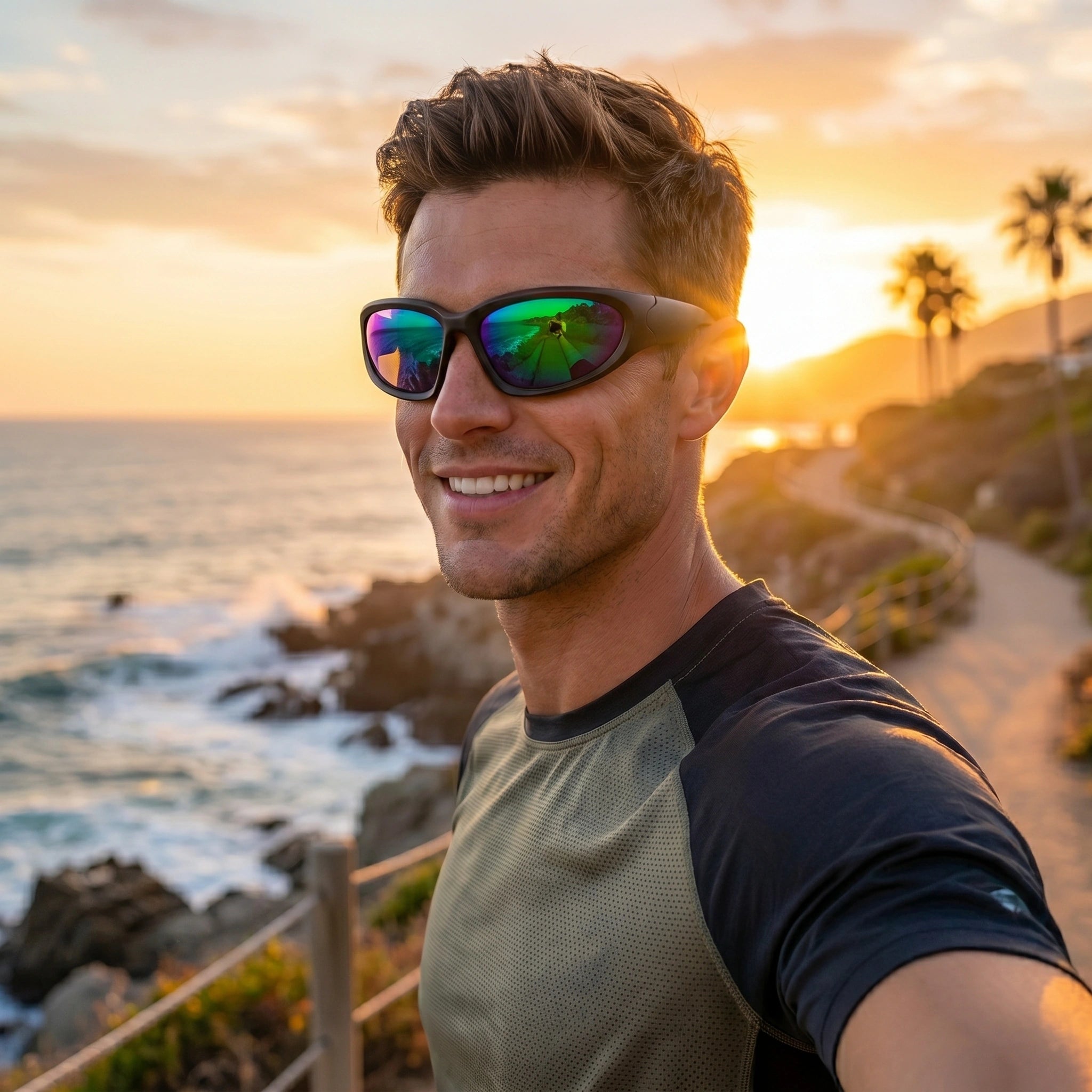 Close up view of the Mens Bold Retro Vintage Sunglasses showing intricate detailing and stitching, showing their unique design and appeal against a neutral background.