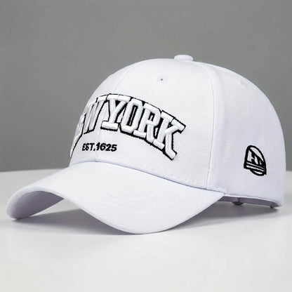 Close up view showing the durable polyester fabric and precise stitching of the adjustable baseball cap, showing its quality and attention to .