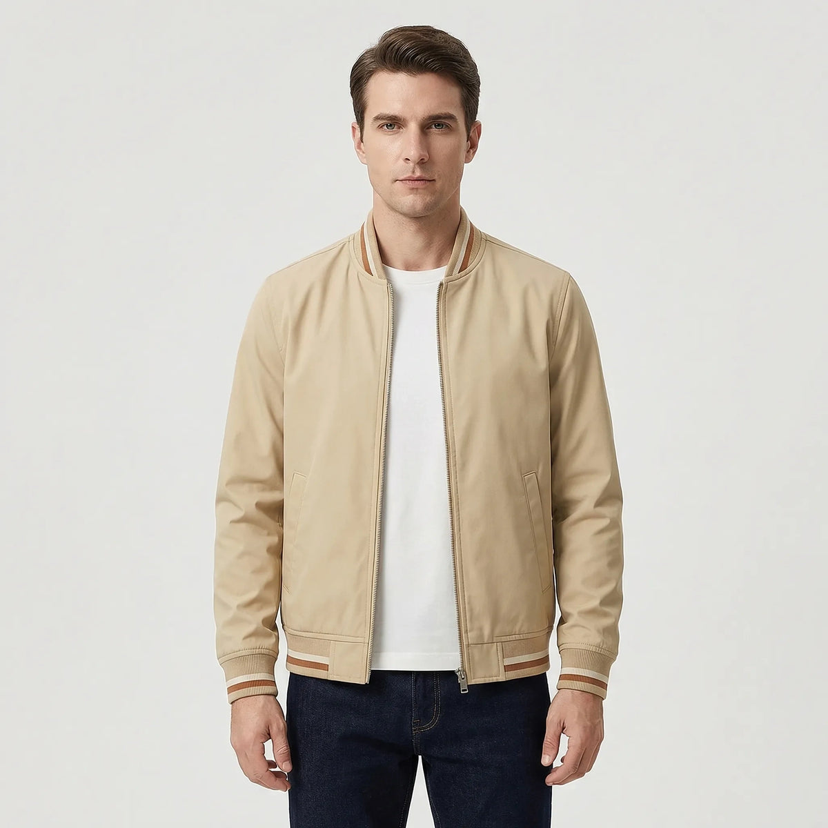 Ribbed Trim Men's Bomber Jacket Virgil — view 2 — — view 2