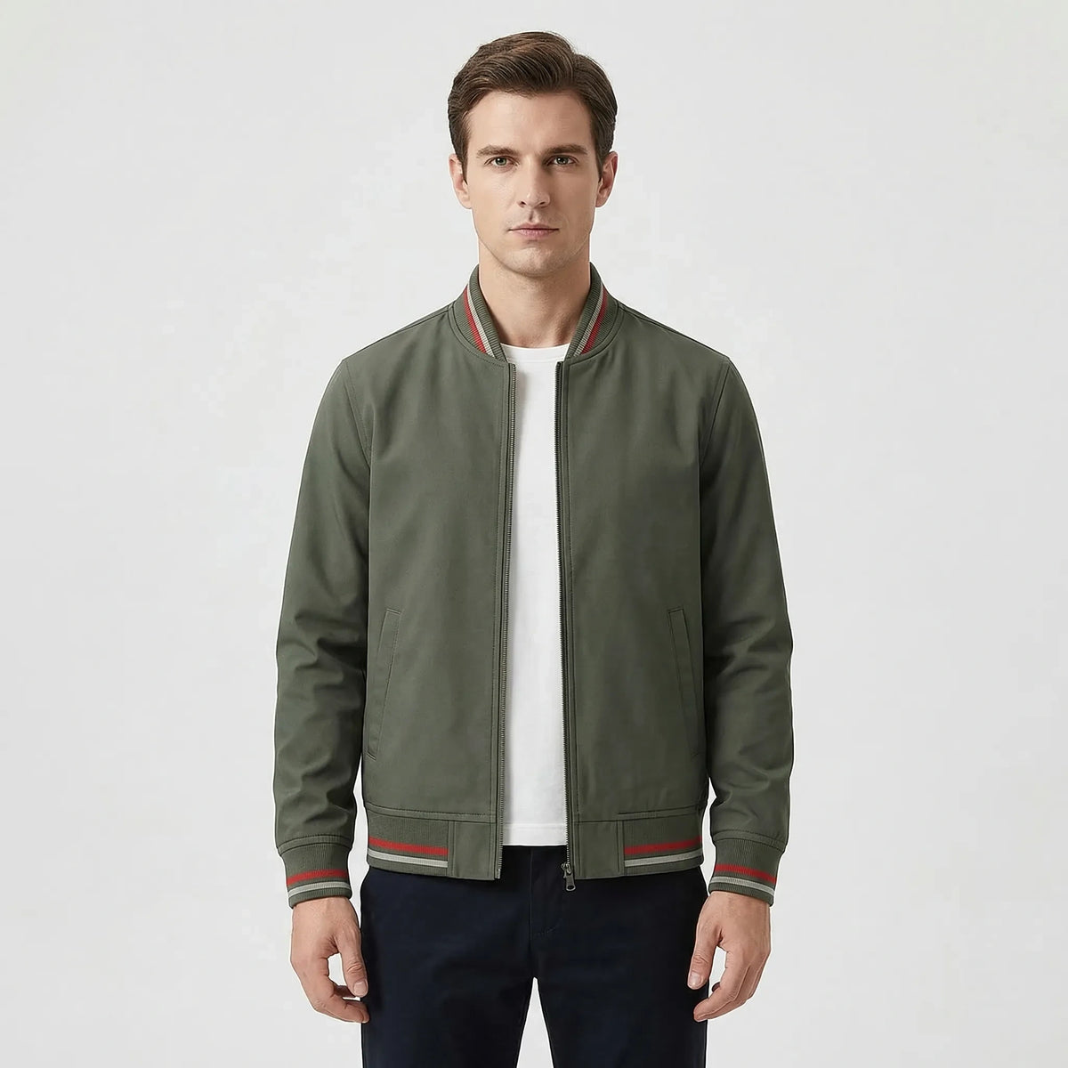 Ribbed Trim Men's Bomber Jacket Virgil — view 7 — — view 7