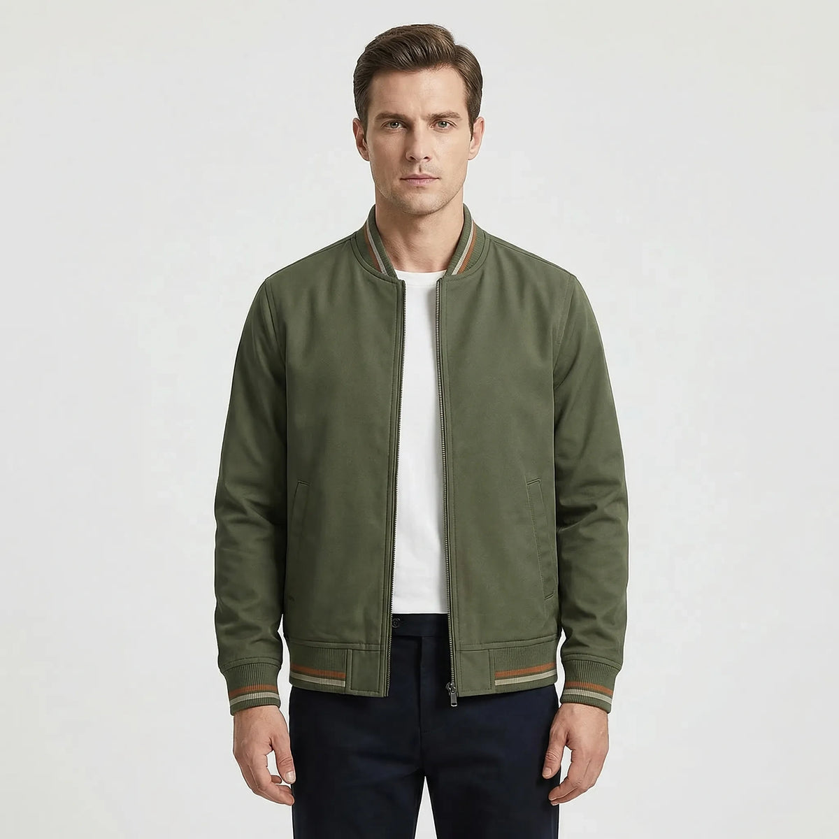 Ribbed Trim Men's Bomber Jacket Virgil — view 8 — — view 8