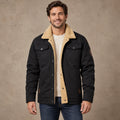 bomber jacket — Men's Sherpa Lined Snap Front Jacket — Logan — Black — complete view, image