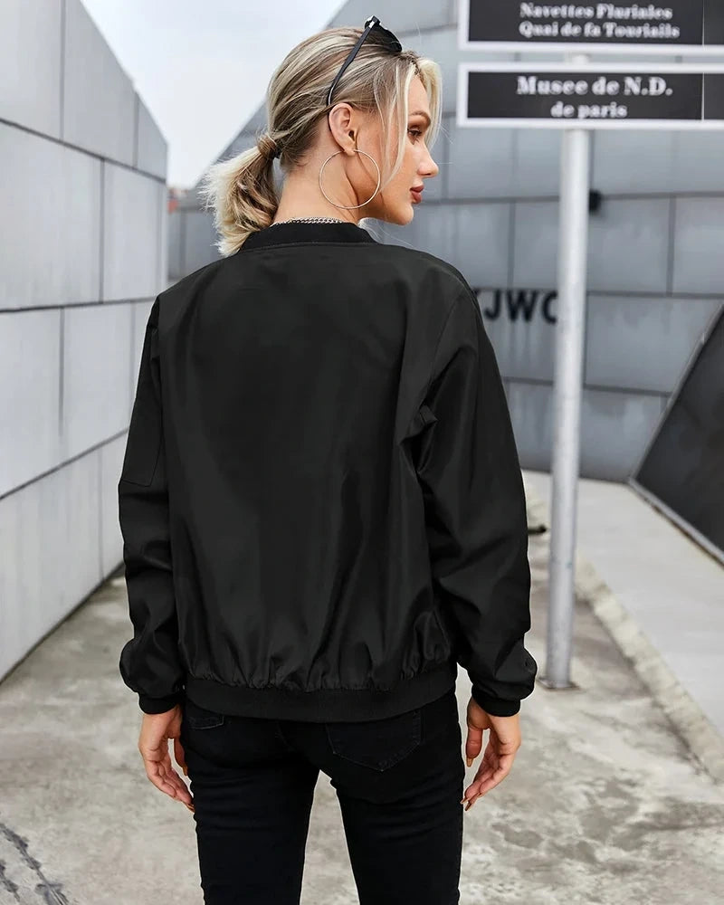 Classic Bomber Jacket Felicity Black XS Nora Luxe — view 6 — — view 6
