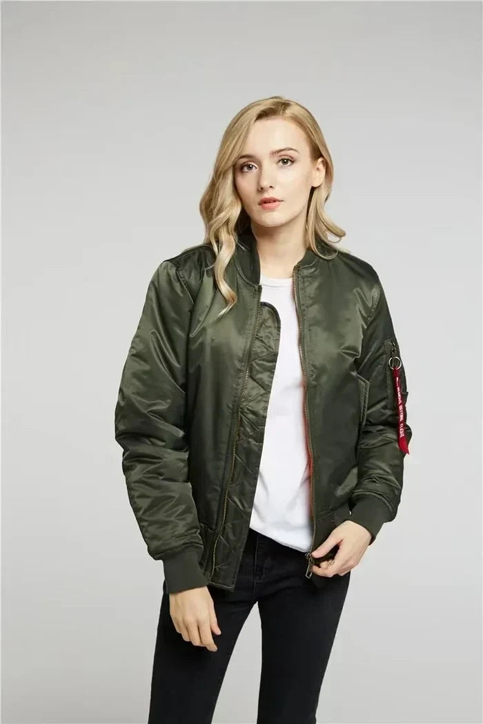 Windproof Ladies Bomber Jacket Nova Red 2XS The Livary