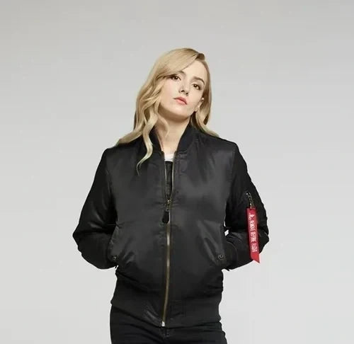 Windproof Ladies Bomber Jacket Nova Red 2XS The Livary — view 2 — — view 2