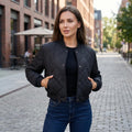 Quilted Cropped Bomber Jacket Marcella