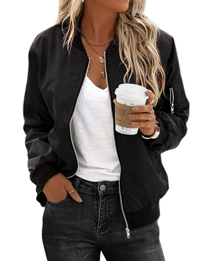 Stylish Ladies Bomber Jacket Rhea Black S The Livary