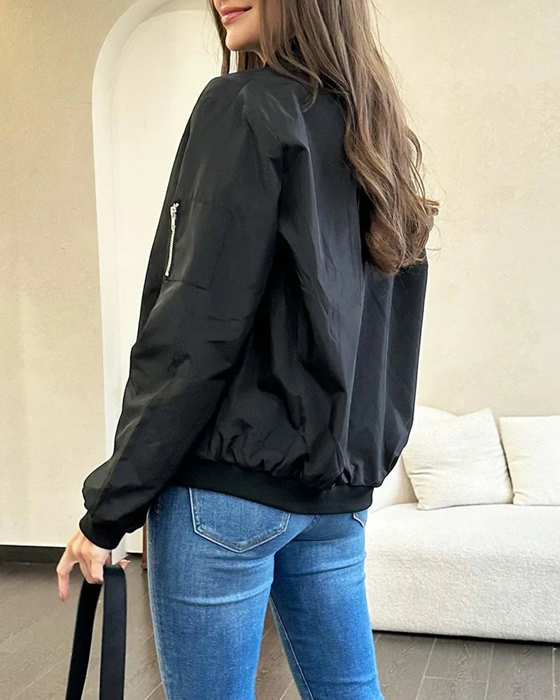 Stylish Ladies Bomber Jacket Rhea Black S The Livary — view 3 — — view 3
