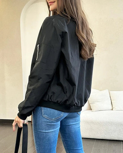 Stylish Ladies Bomber Jacket Rhea Black S The Livary — view 3 — — view 3