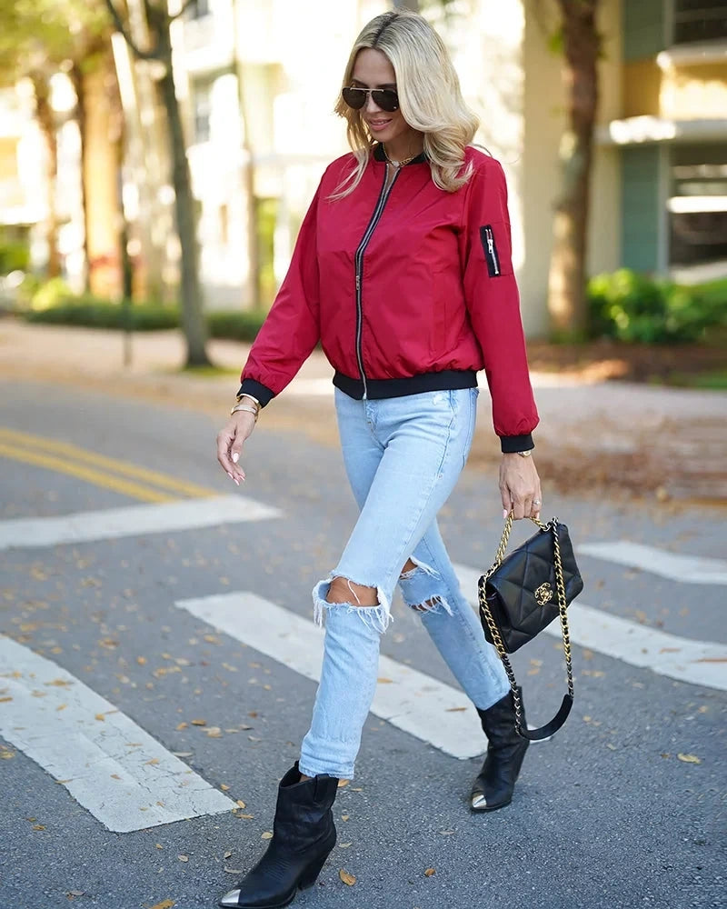 Stylish Ladies Bomber Jacket Rhea Black S The Livary — view 7 — — view 7
