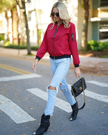 Stylish Ladies Bomber Jacket Rhea Black S The Livary — view 7 — — view 7