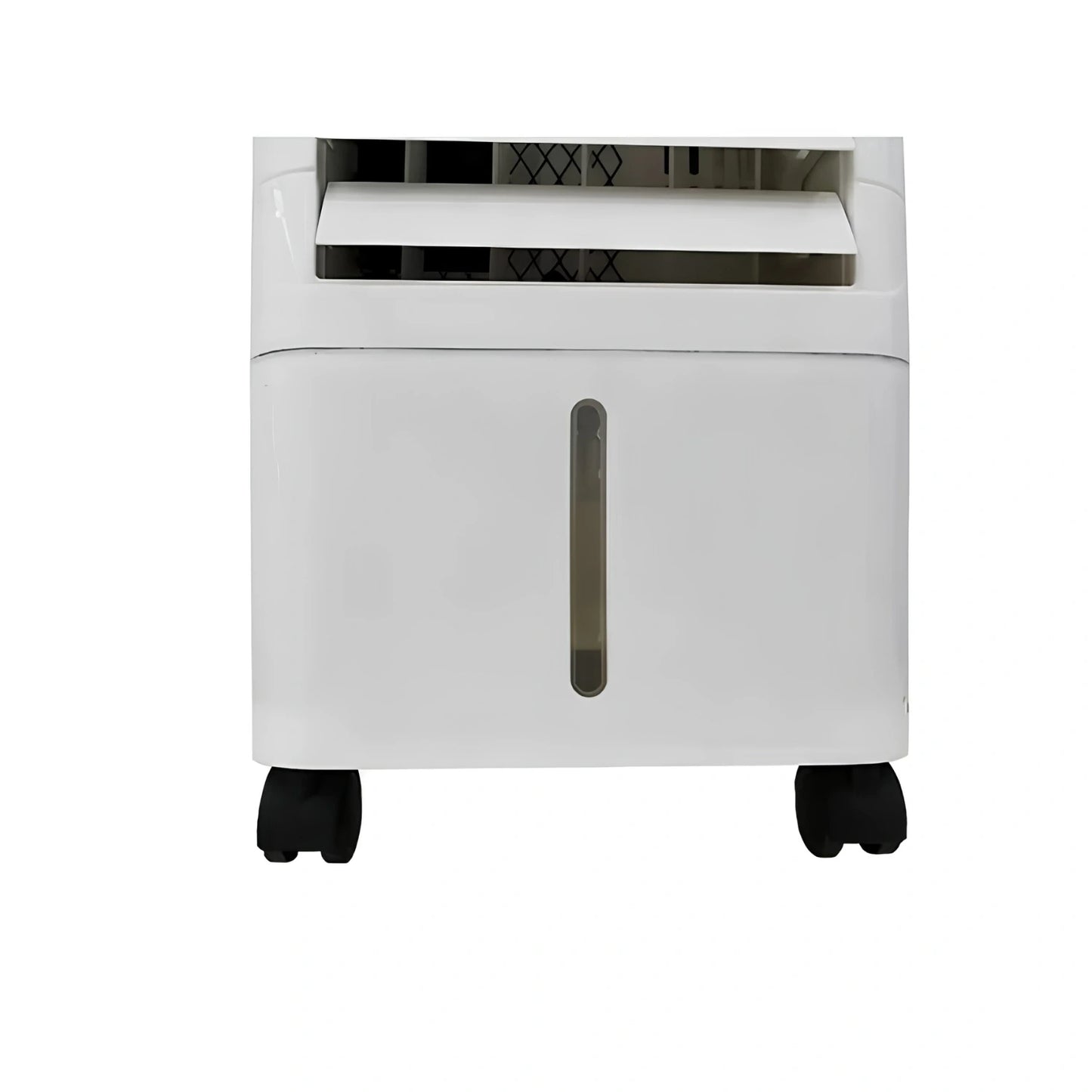 View of the air cooler's user friendly control panel showcasing adjustable settings and energy efficient design features