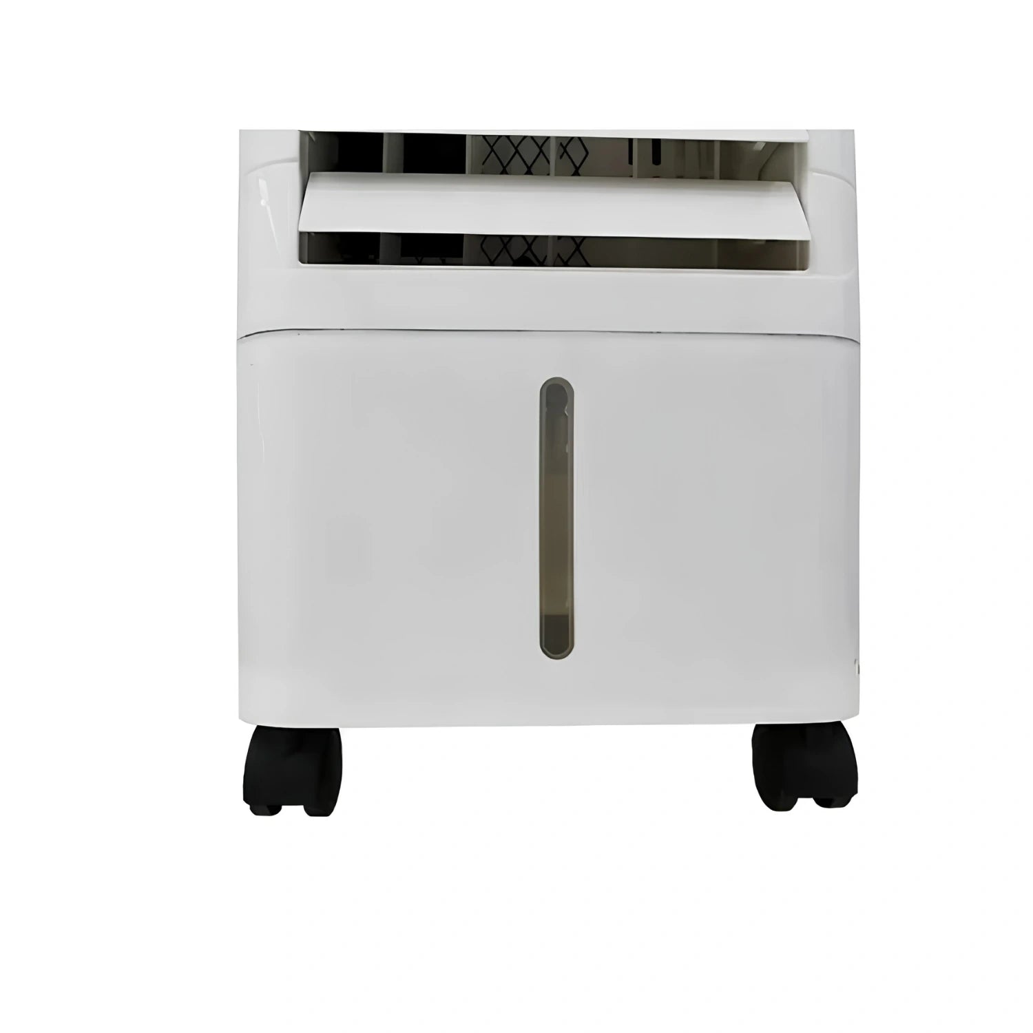 View of the air cooler's user friendly control panel showcasing adjustable settings and energy efficient design features