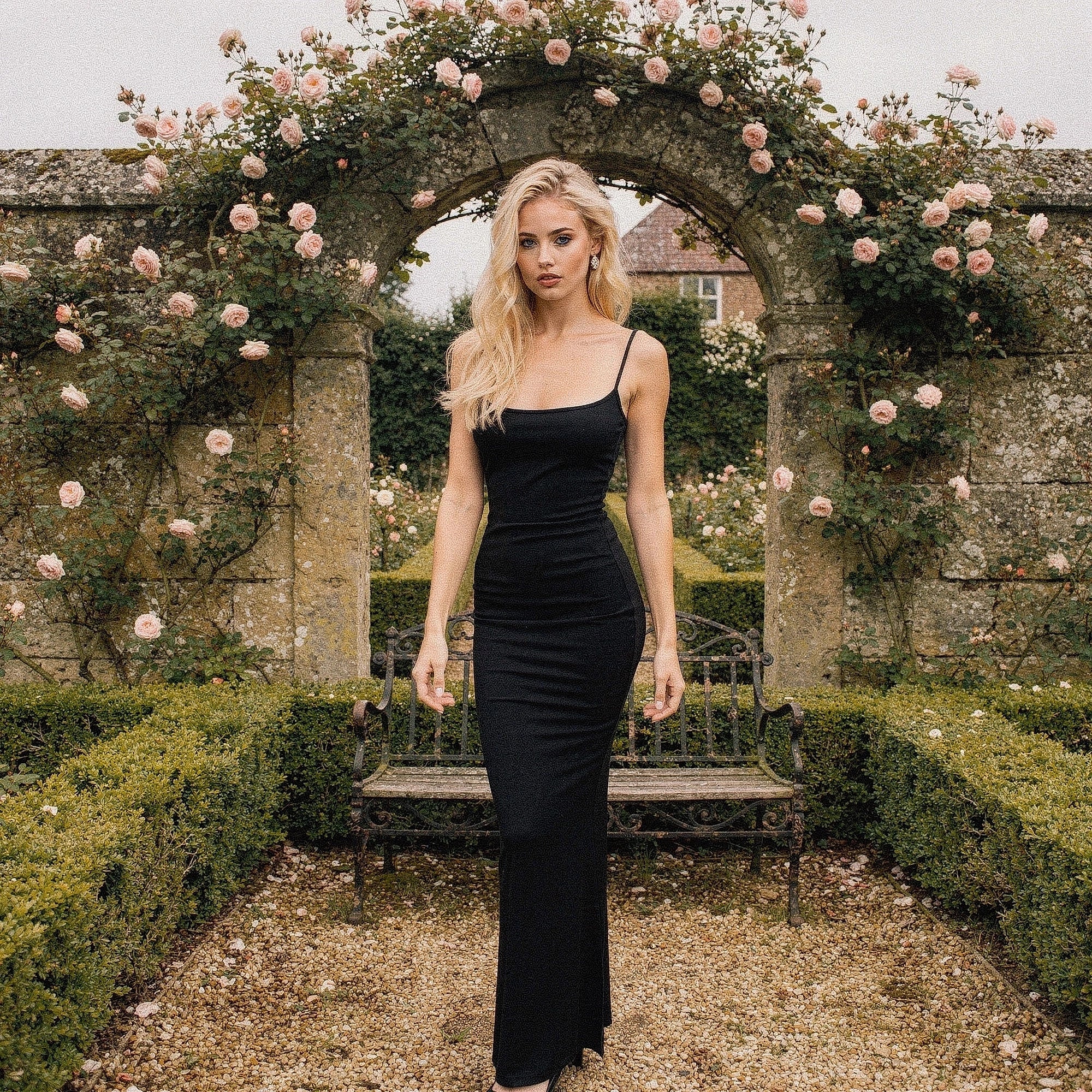Elegant slim maxi dress in soft, flowing fabric featuring a deep burgundy color and a flattering silhouette, view