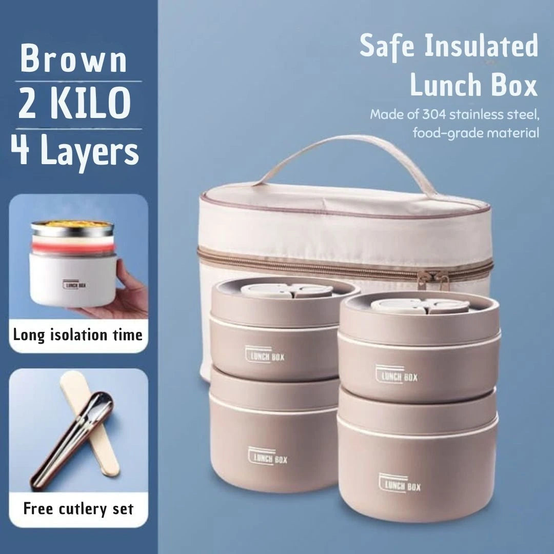 View of a chic insulated meal container set in a soft green color, featuring a secure lid and durable material for on the go dining