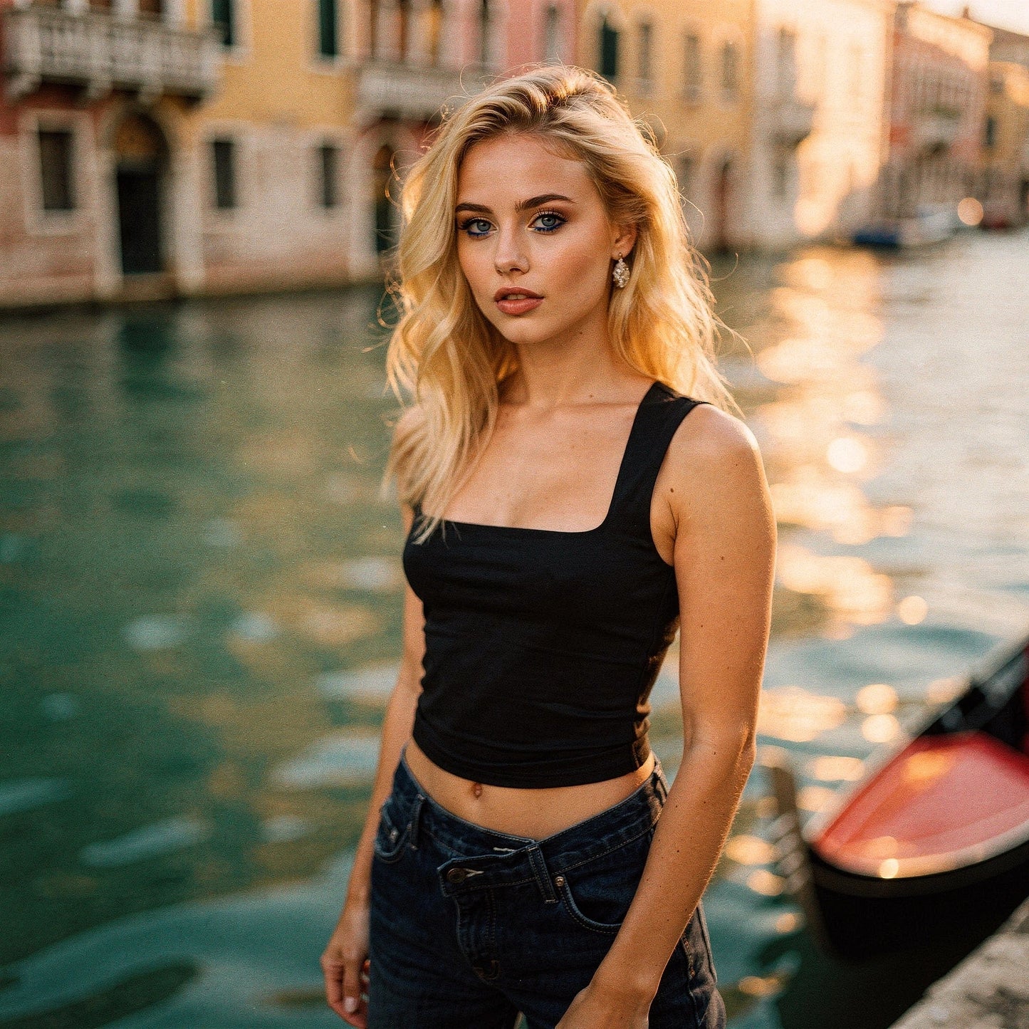 Lightweight, sleeveless summer crop top in soft cotton blend, featuring a relaxed fit and subtle ribbed texture, view