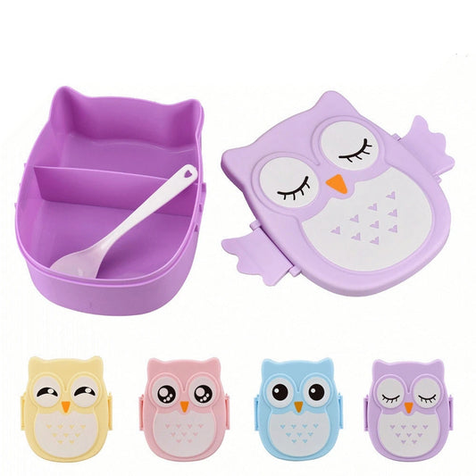 View of a playful sturdy plastic lunch box for kids, featuring vibrant colors and a durable design
